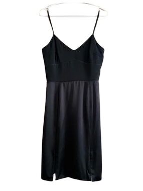Phoebe Black 100% Silk Body & Trim Cocktail Dress LBD – Size 6 EUC